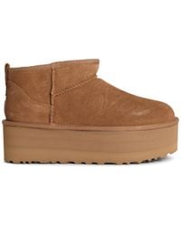 UGG - Bottes de daim de châtaignage «classiques ultra mini-plateforme» - Lyst