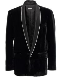 DSquared² - Velvet Sexy Palm Beach Blazer Nero-Uomo - Lyst