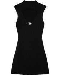 DIESEL - M Oloni Korte Geribbelde Jurk Met Sleutelgatopening - Lyst