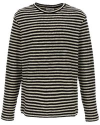 Jil Sander - Jil Schleifer gestreiftes Wolle kompaktes Trikot -Trikot -Shirt - Lyst