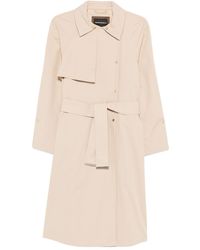Emporio Armani - Cotton Blend Trench Coat - Lyst