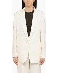 The Row - Single Breasted Linen Jacket - Lyst
