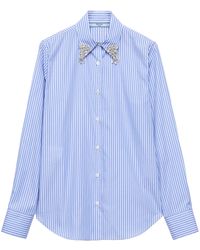 Prada - Geborduurd Gestreept Overhemd - Lyst