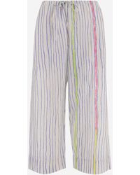 Péro - Gestreifte Hose aus -Baumwolle und Seide - Lyst