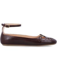 Chloé - Schoenen ,Bruin ,Leer Misty Ballerina - Lyst