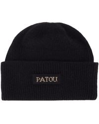 Patou - Schwarze kaschmir-rippstrickmütze - Lyst