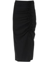 Ganni - Gedrapeerde Mid Waist Midi-jurk - Lyst