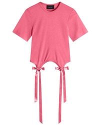 Simone Rocha - Bow Tails T Shirt Algodón Rosa pálido - Lyst