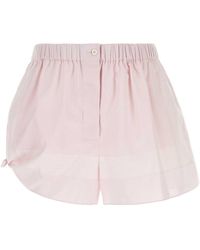 Prada Pastel Poplin Shorts in Blue | Lyst