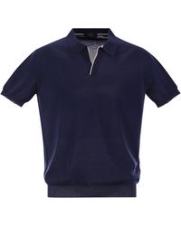 Fay - Cotton Buttonless Polo Shirt - Lyst