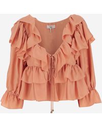 Chloé - Zijden Ruches Top - Lyst