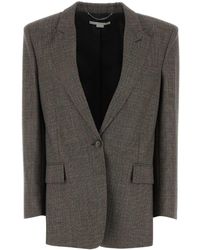 Stella McCartney - Single-Breasted Micro Houndstooth Blazer - Lyst