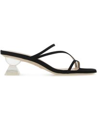 Stuart Weitzman - Suede Lucite Sculpt Mules - Lyst