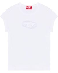 DIESEL - T-angie T-shirt With Peekaboo Logo White - Lyst