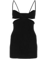 Off-White c/o Virgil Abloh - Plunging Neckline Cut-Out Ribbed Mini Dress - Lyst