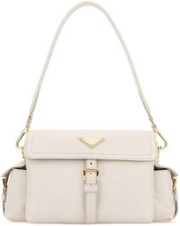 Prada - Ivory Nappa Leather Explore Shoulder Bag - Lyst
