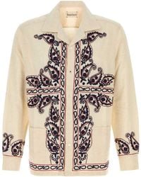 BAZISZT - Melange Sand Silk Memento Shirt - Lyst