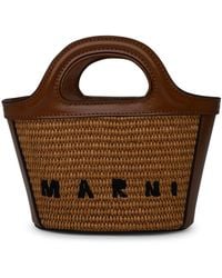 Marni - Brown Lear Blend Micro Tropicalia -Tasche - Lyst