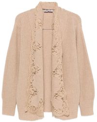 ERMANNO FIRENZE - Lace Trim Cotton Cardigan - Lyst