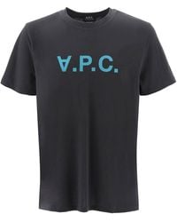 A.P.C. - Geflocked Vpc Logo T -shirt - Lyst