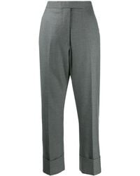 Thom Browne - Classic Straight Cut Wool Trousers With Turn-Ups - Lyst