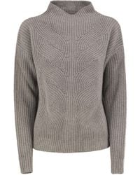 Herno - Pure Wool Jumper With Textured Knit And High Neck - Lyst