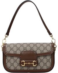 Gucci - Borse A Mano Horsebit 1955 Donna Tessuto/Ebano - Lyst