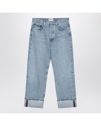 Agolde - Light Denim Jeans With Turn Ups - Lyst