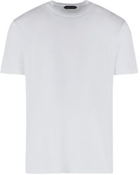 Tom Ford - Lyocell En Wit Katoenen T-shirt - Lyst