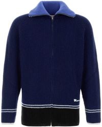 Marni - Blue Wool Blend Cardigan - Lyst