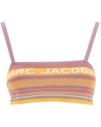 Marc Jacobs Jacquard-Bandeau-Oberteil mit Logo - Mehrfarbig