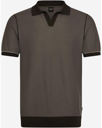 BOSS - Cotton Blend Polo Shirt - Lyst