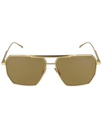 Bottega Veneta - Sonnenbrille BV1012 S 008 Gold Gold Brown /13 /145 - Lyst