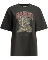 Ganni - Baby Tiger Print T-Shirt - Lyst
