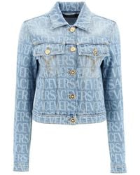Versace - Giacca di jeans - Lyst