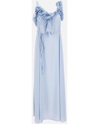 P.A.R.O.S.H. - Palmer24 Vestido de crepe de viscosa azul claro - Lyst