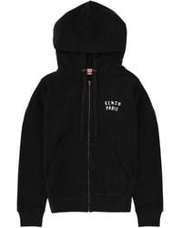 KENZO - Logo Hood Sweatshirt - Lyst