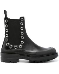 McQueen - Bottines Chelsea À Œillets - Lyst