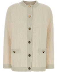 Gucci - Ivory Stretch Boucle Cardigan - Lyst