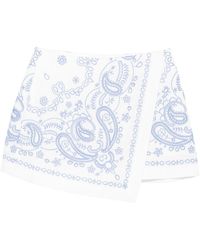 Self-Portrait - And Embroidered Linen Skort - Lyst