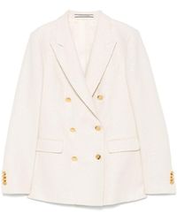 Tagliatore - Cotton Blend Double-Breasted Jacket - Lyst