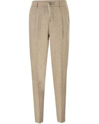 Peserico - Linen Trousers With Drawstring Waist And Tailored Silhouette - Lyst