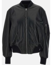 The Attico - De Attico Lederen Bomberjack Met Zakken - Lyst