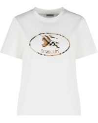 Burberry - 'Frankie' camiseta de algodón blanca - Lyst