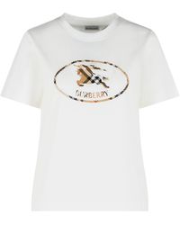 Burberry - 'Frankie' camiseta de algodón blanca - Lyst