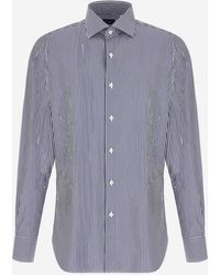Finamore 1925 - Cotton Shirt With Striped Pattern - Lyst