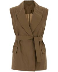 Brunello Cucinelli - Cappuccino Cotton Blend Vest - Lyst