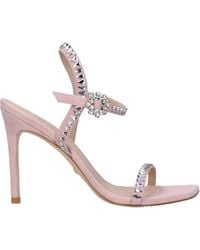 Stuart Weitzman - Sandals Gemcut Womens Suede Pink/Tänzer - Lyst