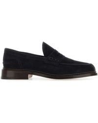 Tricker's - Dark Suede Adam Loafers - Lyst