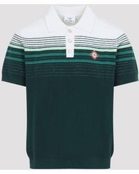 CASABLANCA - Short-Sleeve Boucle Stripe Knitted Polo - Lyst